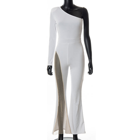 Jumpsuit Asimétrico de Malla con Detalle de Hombro Único - Image 8