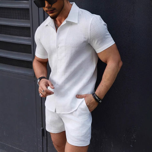 Conjunto de Playa Transpirable para Hombre - Camisa y Shorts Vintage - Image 3