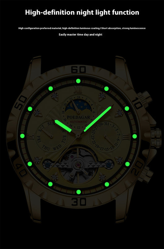 Reloj Mecánico Deportivo Impermeable Multifuncional para Hombre - Image 9