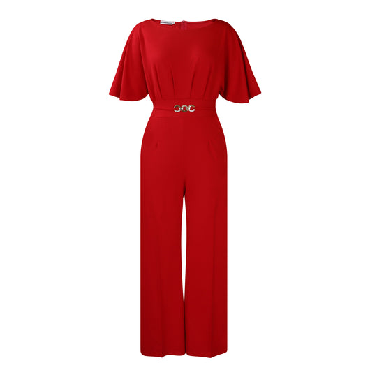 Jumpsuit Africano Talle Grande Cintura Alta Piernas Anchas Cuello Redondo - Image 10