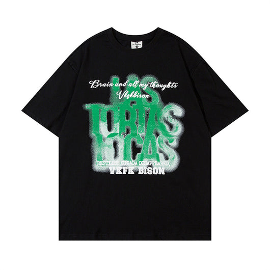 Camiseta Estampada con Letras Americanas para Hombre - Image 16