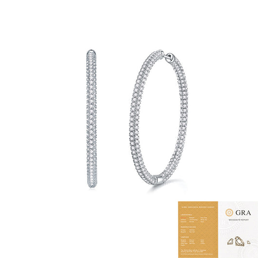 Aretes de Plata S925 con Piedra Mosang Efecto Degradado - Image 5