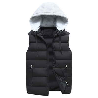 Chaleco Abrigo Invierno Hombre Corte Amplio con Capucha - Image 7