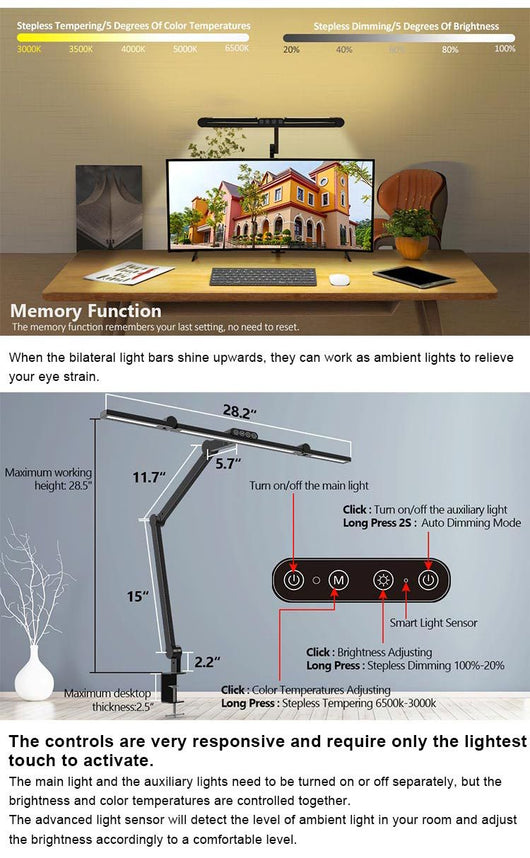Lámpara LED de Brazo Extensible para Estudio y Lectura - Image 13