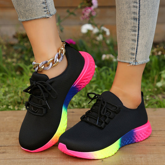 Zapatos de Tacón Arcoíris Talla Grande con Bajo Stretch