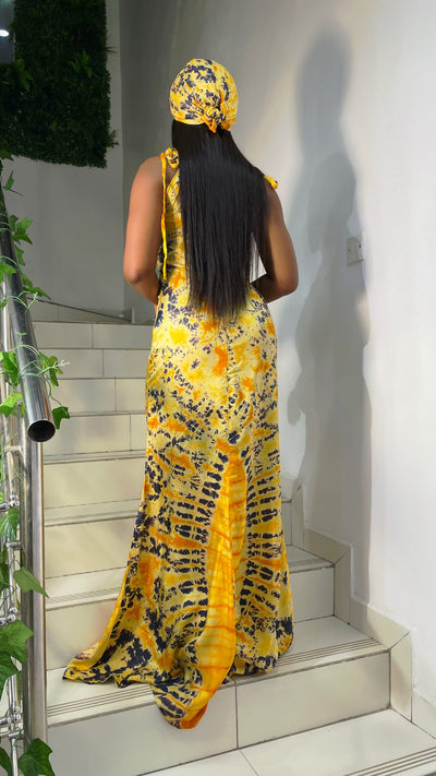 Vestido Largo Slim Fit con Tirantes Estampados y Pañoleta - Image 17
