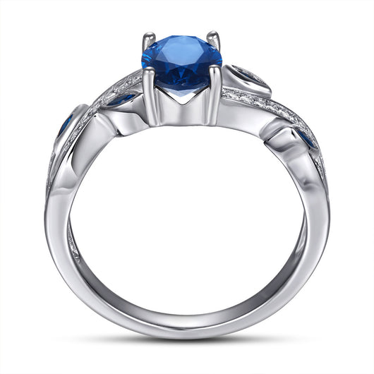 Anillo de Diamante Simulado en Zafiro para Mujer - Image 6