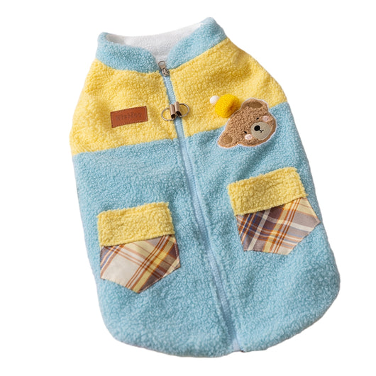 Abrigo Polar para Perros Pequeños con Osito Bordado y Bolsillos Escoceses - Image 15