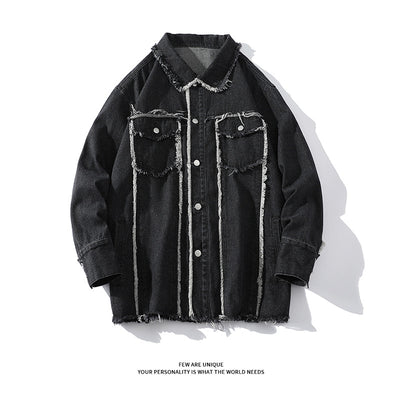 Chaqueta Denim Holgada con Bordes Deshilachados - Estilo Urbano Casual - Image 10