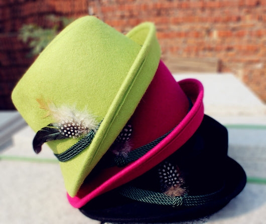 Sombreros de Copa Oktoberfest Unisex en Fieltro y Lana con Pluma - Image 2