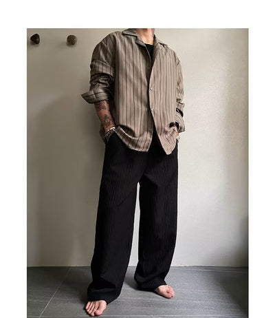 Pantalones Anchos Plisados con Textura para Hombre - Image 15