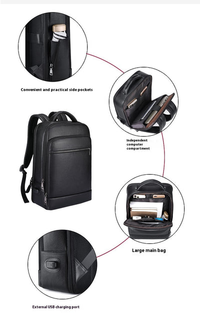 Mochila Ejecutiva de Cuero para Laptop - Estilo Profesional - Image 14