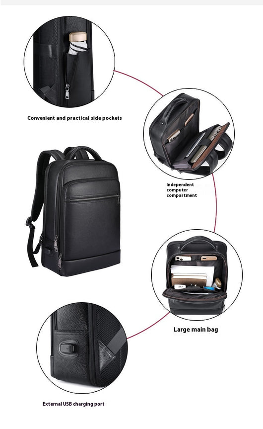 Mochila Ejecutiva de Cuero para Laptop - Estilo Profesional - Image 14