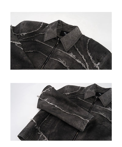 Chaqueta Denim Gris Acolchada con Hombros Reforzados - Image 10