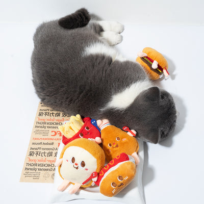 Juguete Mordedor para Gatos con Catnip - Hamburguesa y Pata de Pollo Resistente - Image 15