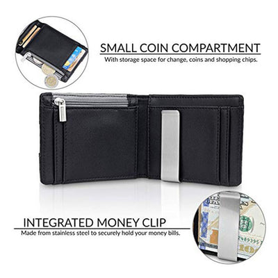 Cartera Minimalista de Cuero Fibra con Clip para Dinero y Tarjetas - Image 3