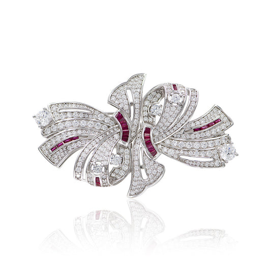 Broche Moño Doble Clip en Plata Esterlina S925 - Image 2