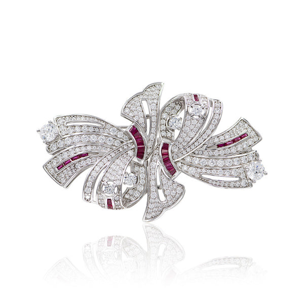 Broche Moño Doble Clip en Plata Esterlina S925