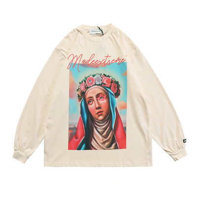 Camiseta Manga Larga Retro con Estampado de Retrato - Estilo Urbano Europeo - Image 10
