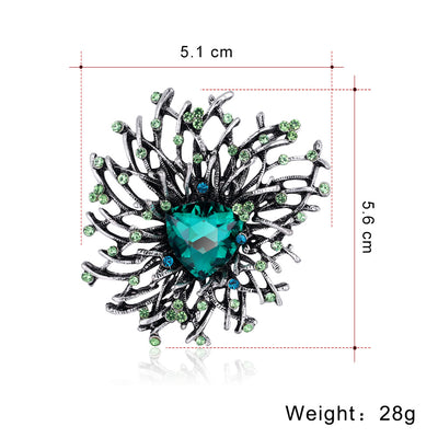 Broche de Plata Antigua con Diamantes - Diseño Elegante y Sofisticado - Image 3