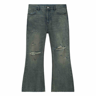 Pantalones Vaqueros Vintage Rotos Sueltos Acampanados - Image 7