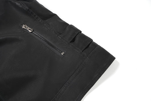 Chaqueta de Cuero PU con Cuello Mao para Hombre - Image 15