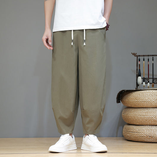 Pantalones Cortos de Verano Hombre - Seda de Hielo Ligeros Pierna Ancha - Image 8