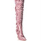 Botas Over-the-knee con Remaches y Detalle de Rosa en Seda