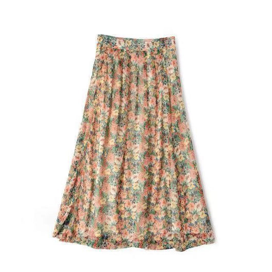 Falda Floral Francesa de Cintura Alta con Abertura Lateral para Mujer - Image 7