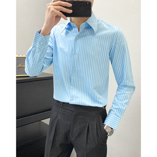 Camisa Striped Modal Antiárrugas para Hombre - Image 2