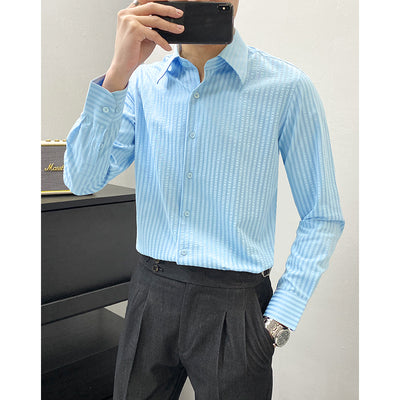 Camisa Striped Modal Antiárrugas para Hombre - Image 2