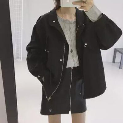 Chaqueta Corta Estilo Capa Suelta con Detalles de Herramientas - Image 11