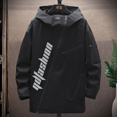 Chaqueta Minimalista Hombre con Cierre Diagonal Estampado - Image 22