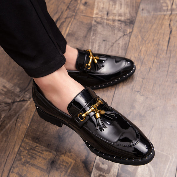 Zapatos de Cuero Puntiagudos Estilo Coreano para Hombre
