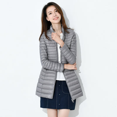 Abrigo Acolchado Mujer Otoño Invierno - Chaqueta Ligera Cuello Alto Ajustada Talla Grande - Image 17