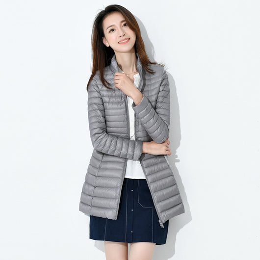 Abrigo Acolchado Mujer Otoño Invierno - Chaqueta Ligera Cuello Alto Ajustada Talla Grande - Image 17