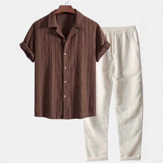 Conjunto Casual de Camisa Estampada y Pantalón Cómodo - Image 21