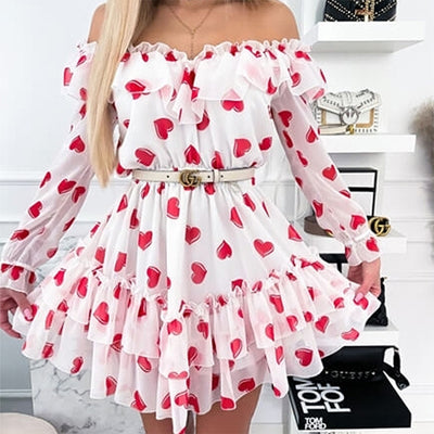 Vestido Asimétrico Estampado con Detalle de Volante - Image 4