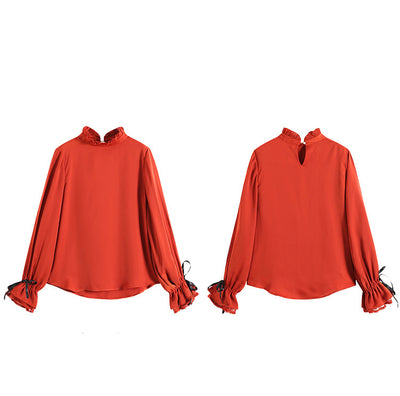 Blusa Elegante de Manga Larga con Cuello de Encaje - Image 15