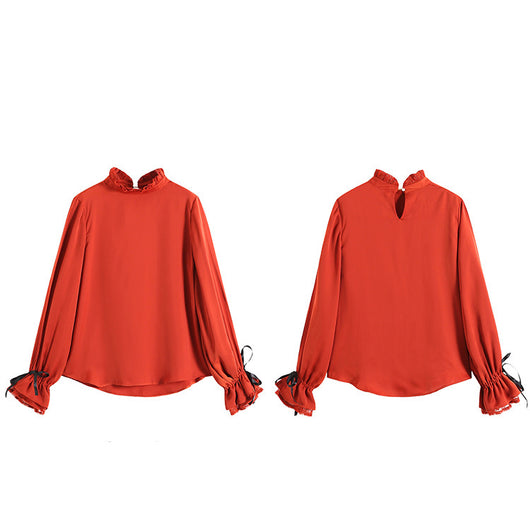 Blusa Elegante de Manga Larga con Cuello de Encaje - Image 15