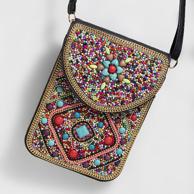 Bolsa Bohemia para Celular con Cuentas y Concha Marina - Image 74
