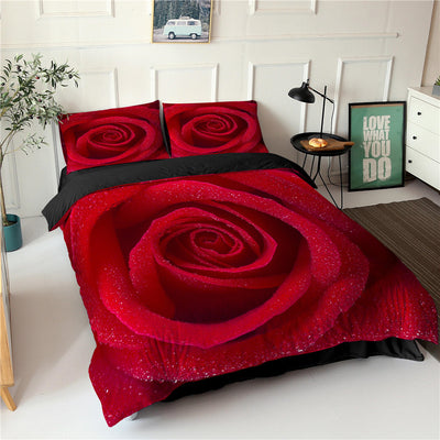 Juego de Cama Tres Piezas Serie Flores Rosa - Impresión Digital - Image 3