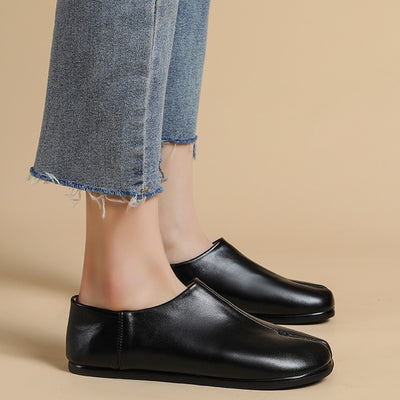 Zapatos de Cuero Curtido Vegetal con Dedo Separado para Mujer