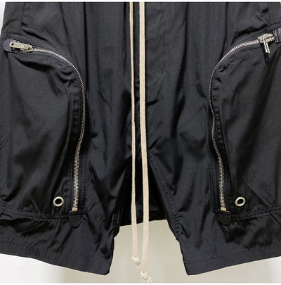 Shorts Harem Motociclista Negro con Bolsillos de Cierre para Hombre - Image 19