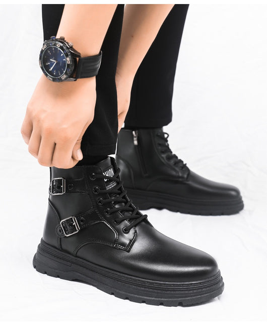 Botas Martin Negras Estilo Británico para Hombre - Botas de Trabajo Duraderas - Image 16