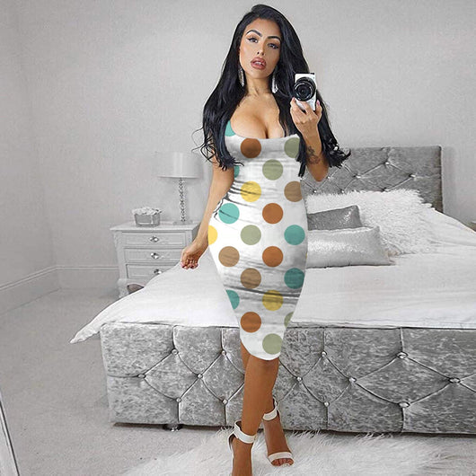 Vestido Largo Elástico Ajustado sin Espalda con Tirantes para Dama - Image 13