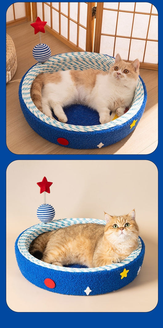 Rascador Tejido Redondo Diseño Cielo Estrellado para Gatos - Image 8