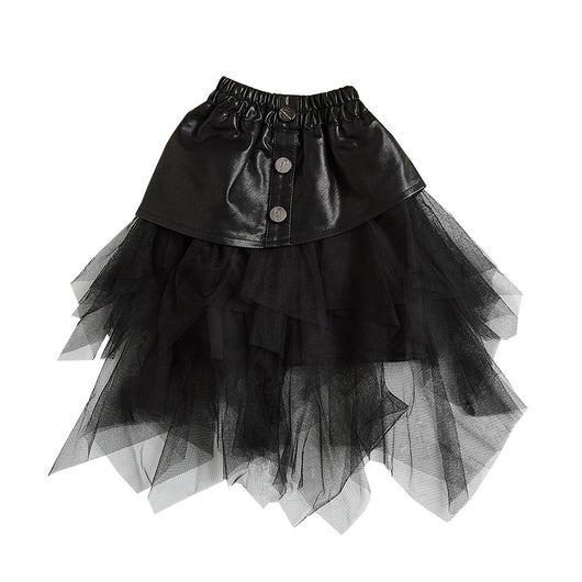 Falda de Cuero PU y Tul para Niñas Grandes - Diseño Moderno y Cómodo - Image 4