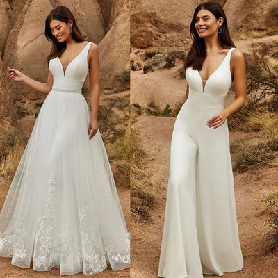 Vestido de Novia Desmontable de Dos Piezas
