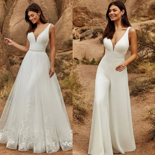 Vestido de Novia Desmontable de Dos Piezas